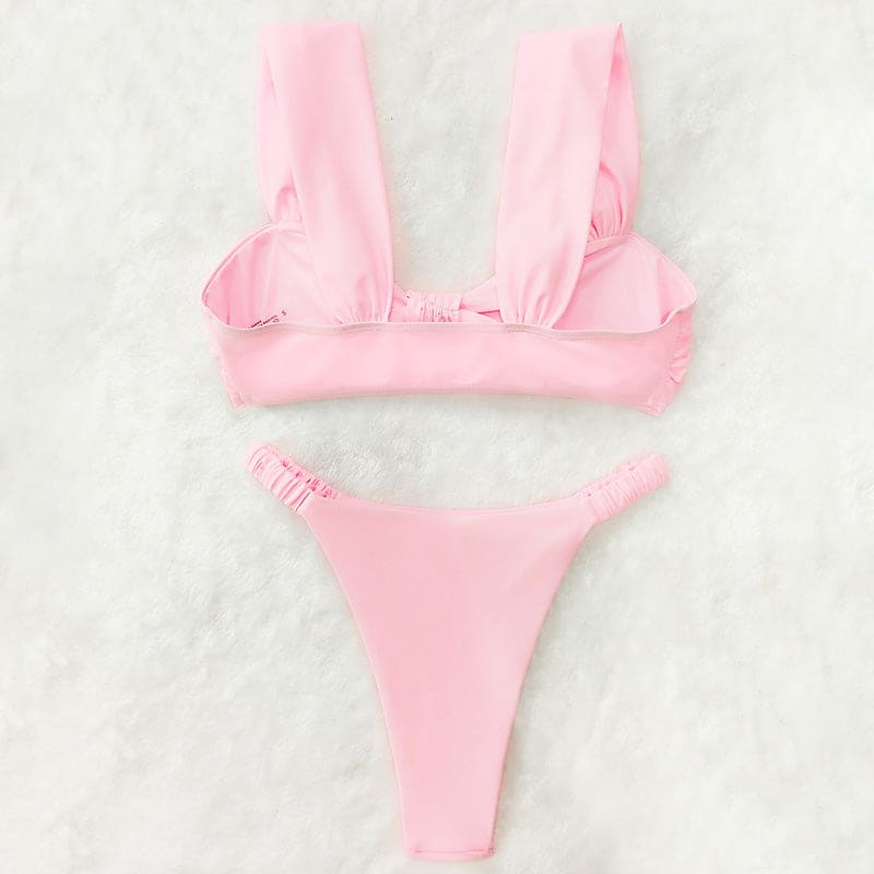 Active Scrunch High-Leg Twist-Knot Brazilian Bikini Set - On sale