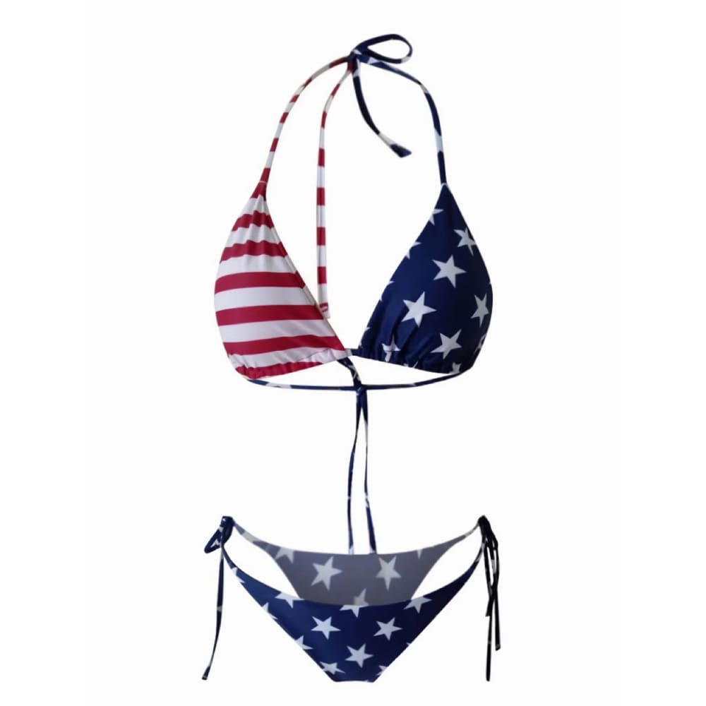 American Flag 3D Printed Bikini Patriotic Swimwear - On sale