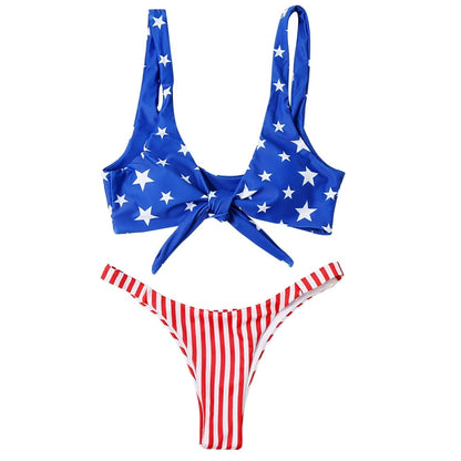 American Flag Thong Cheeky Bikini - On sale