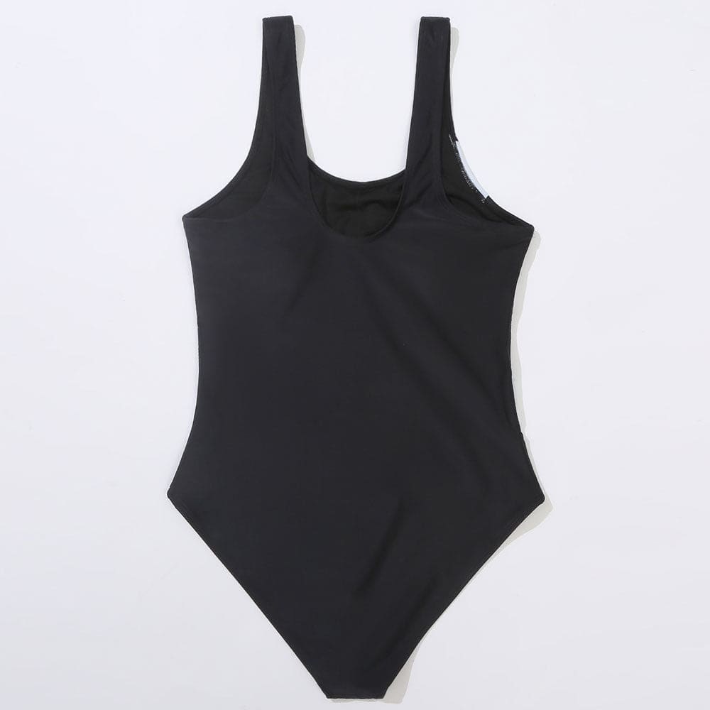 Contrast Athletic Scoop Neck Brazilian One Piece Swimsuit - On sale