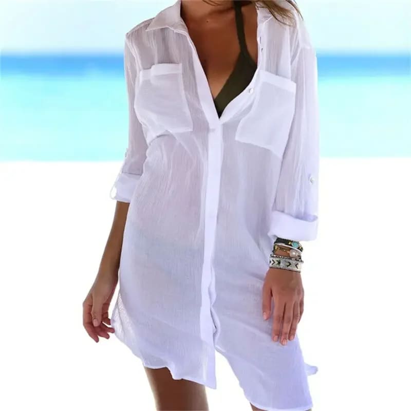 Cotton Beach Tunic Mini Dress Cover Up for Women On sale