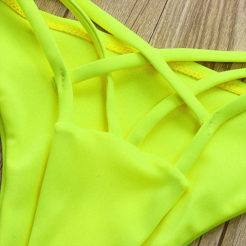 Cross Strap Cheeky Thong Bikini Bottom - On sale