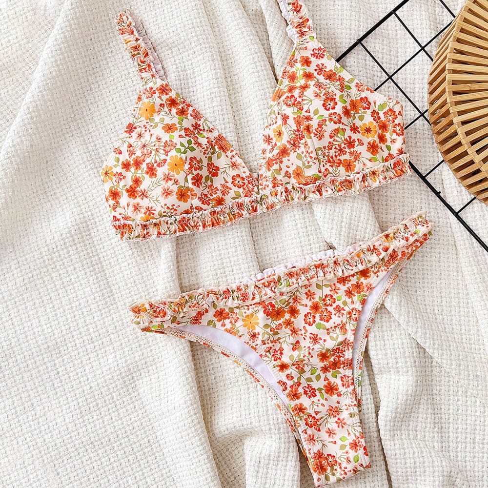 vibrant-floral-print-ruffled-high-leg-triangle-brazilian-two-piece-bikini-swimsuit-Floral-2 - Sunnybikinis