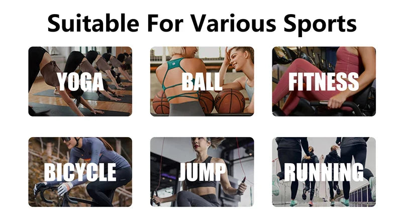 Sports-use graphic: yoga, ball, fitness, bicycle, jump, running icons