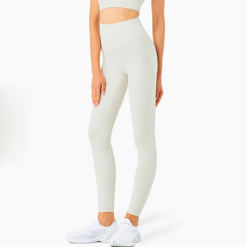 Fitness Full Length Yoga Leggings Running Pants - Light Lvory / S On sale