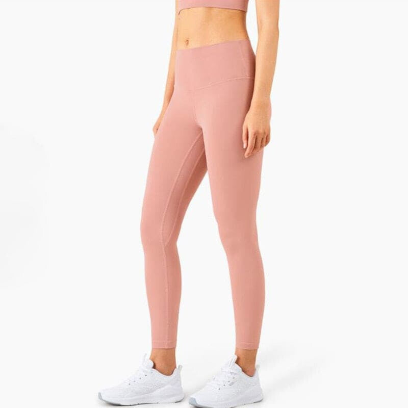 Fitness Full Length Yoga Leggings Running Pants - Pink Pastel / S On sale