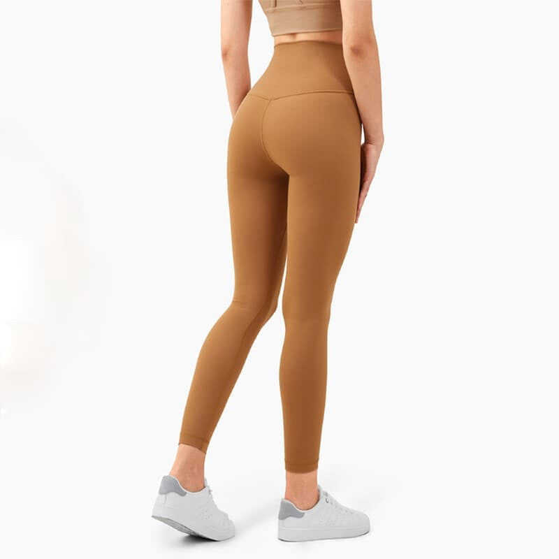 Fitness Full Length Yoga Leggings Running Pants - Saddle brown / S On sale