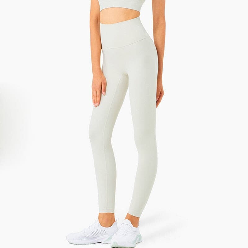 Fitness Full Length Yoga Leggings Running Pants - Light Lvory / S On sale