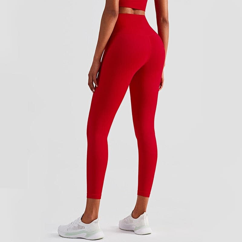 Fitness Full Length Yoga Leggings Running Pants - Red / S On sale