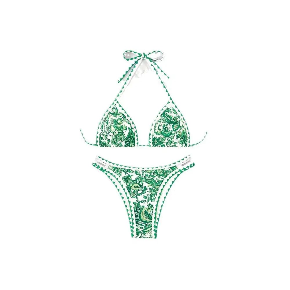 Floral Crisscross Micro Bikini – High‑Cut Brazilian Set - On sale