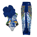 Floral Print One-Shoulder One Piece Swimsuit With Skirt - set 2 / S On sale