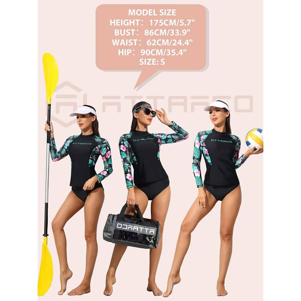 Floral Printing Sun-Smart Long Sleeve Rash Guard - On sale