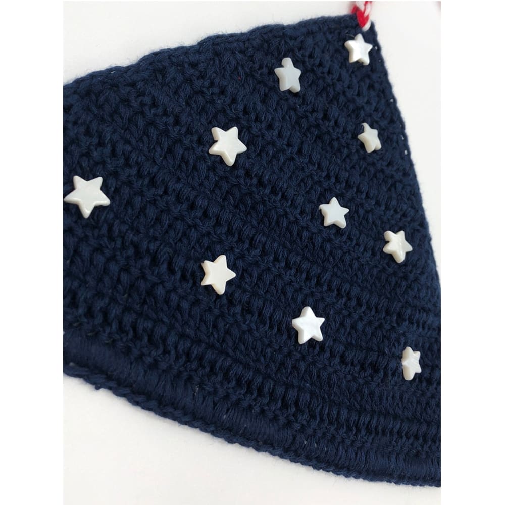 Handmade Crochet American Flag Swimsuit - On sale
