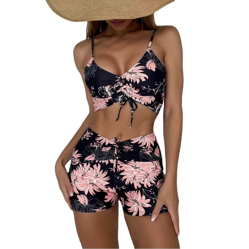 High Waist Floral Tankini Two-Piece Swimsuit Women Push-Up - On sale