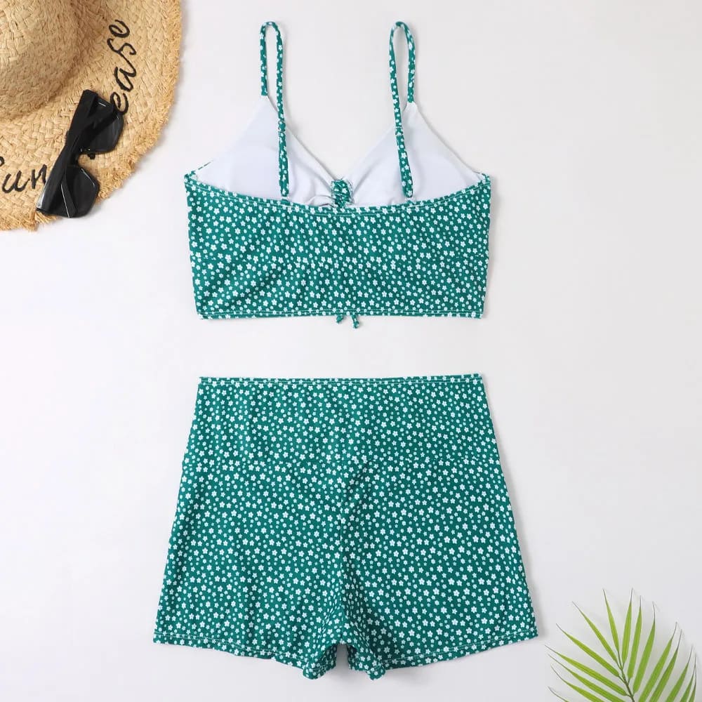 High Waist Floral Tankini Two-Piece Swimsuit Women Push-Up - On sale