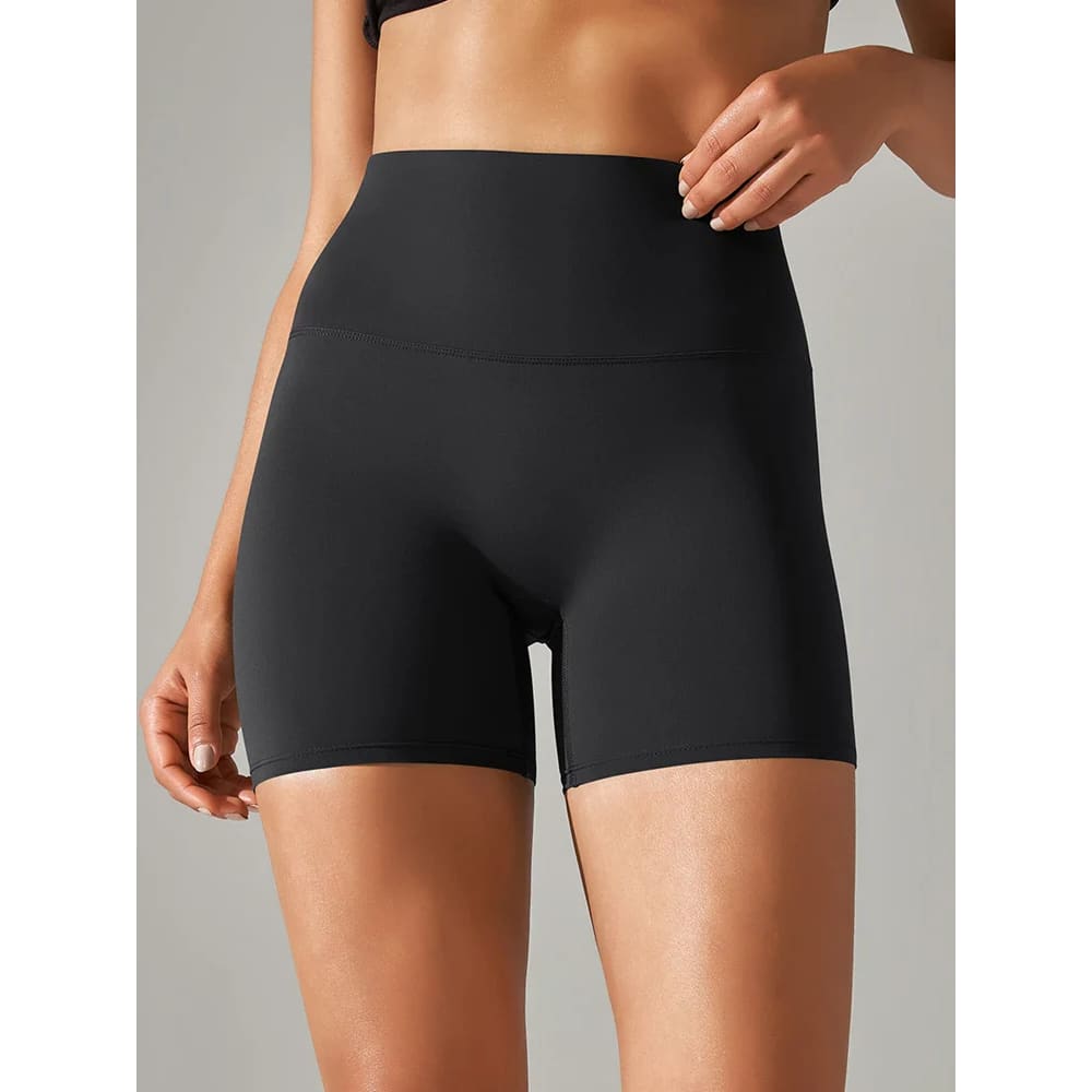 High Waist Squat-Proof Yoga Legging Shorts Quick-Dry - Black / XS On sale