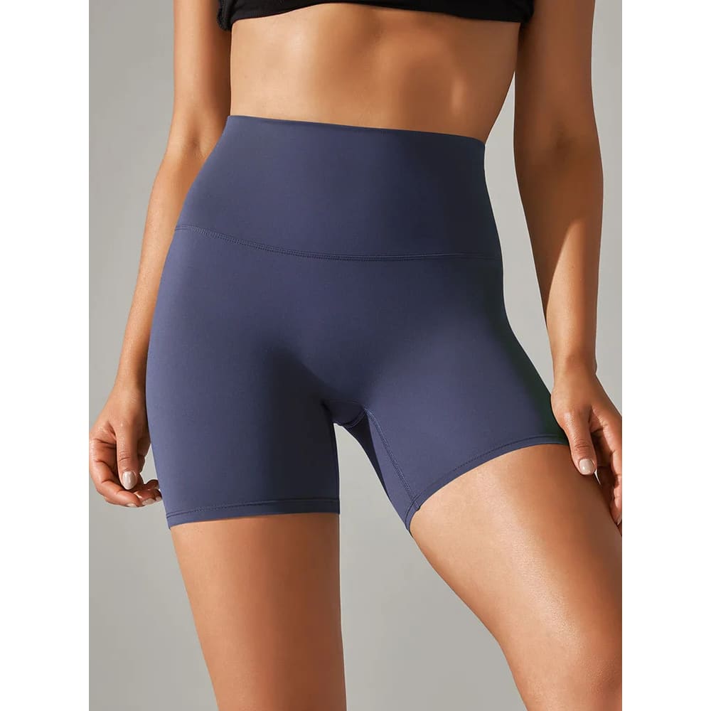 High Waist Squat-Proof Yoga Legging Shorts Quick-Dry - Dark Blue / XS On sale