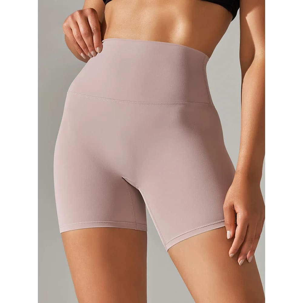 High Waist Squat-Proof Yoga Legging Shorts Quick-Dry - Dark Pink / XS On sale