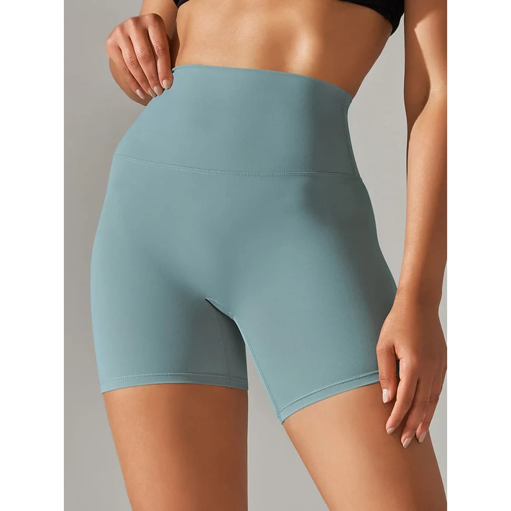High Waist Squat-Proof Yoga Legging Shorts Quick-Dry - Green / XS On sale