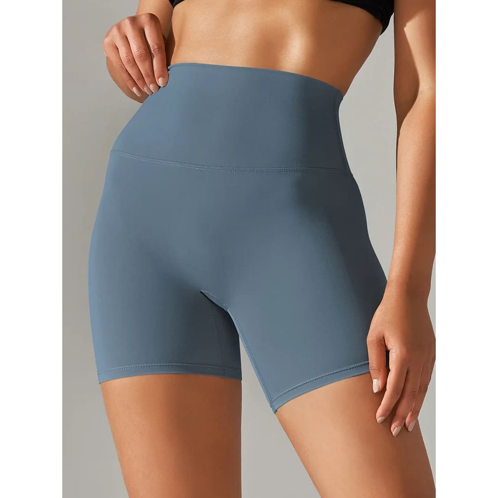 High Waist Squat-Proof Yoga Legging Shorts Quick-Dry - Ocean / XS On sale