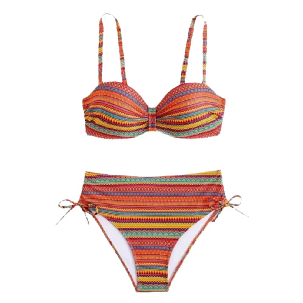 High Waist Triangle Bikini Set – Backless Eco Swimwear - On sale