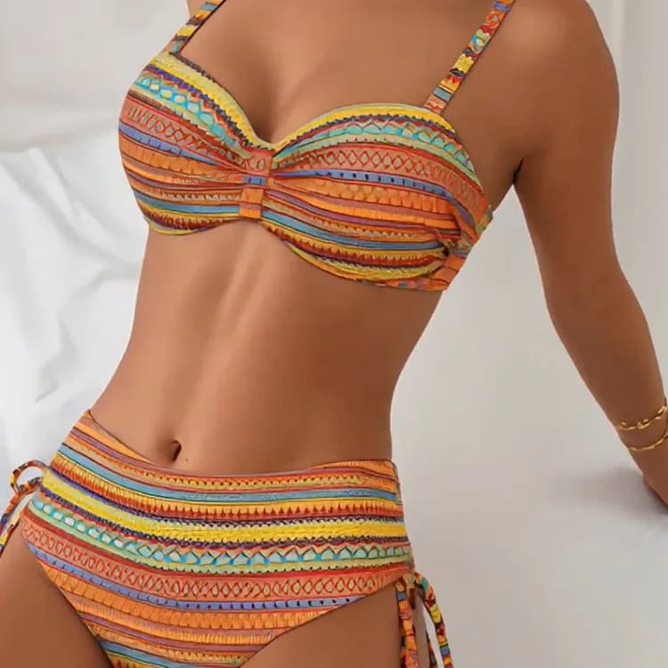 High Waist Triangle Bikini Set – Backless Eco Swimwear - On sale