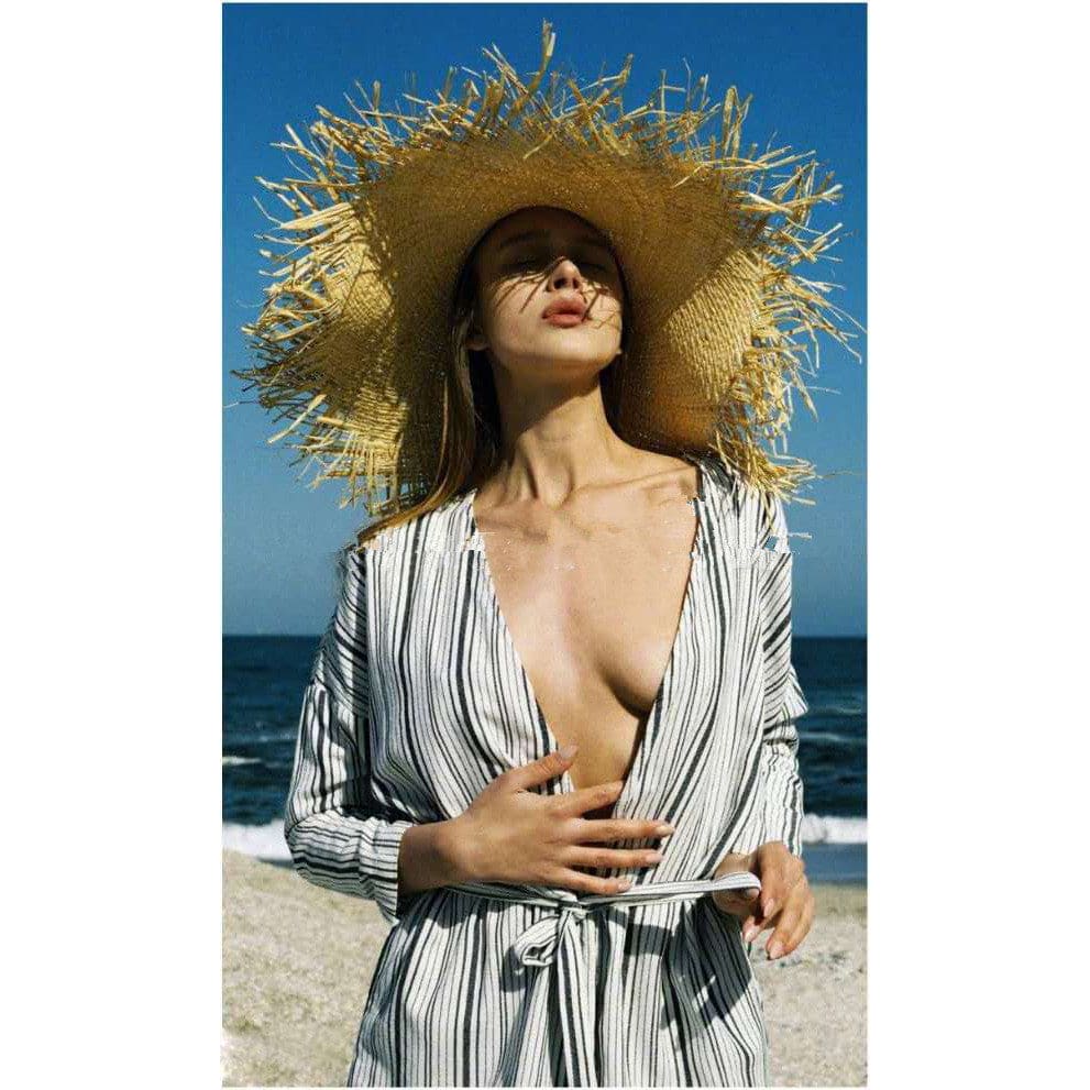 Large Straw Sun Hat for Women - On sale