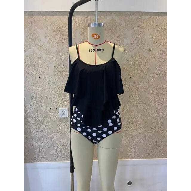 Leopard Ruffled Flounce Top High Waisted Bikini Swimsuit - 7 / XL On sale