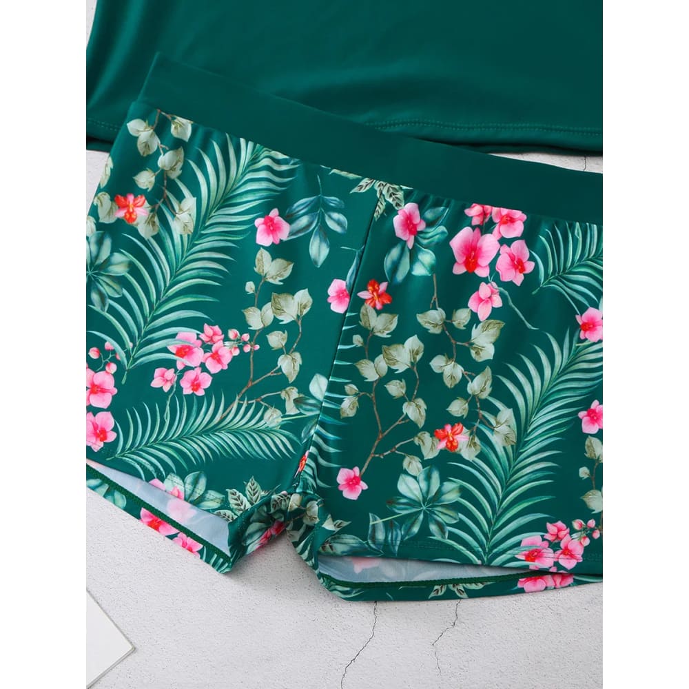 Long Sleeve Surfing Swimsuit Two-Piece Print Set for Women - On sale