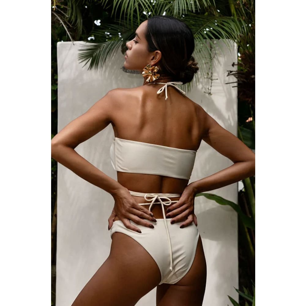 Luxury Faux Pearl String Brazilian Bikini Set - On sale