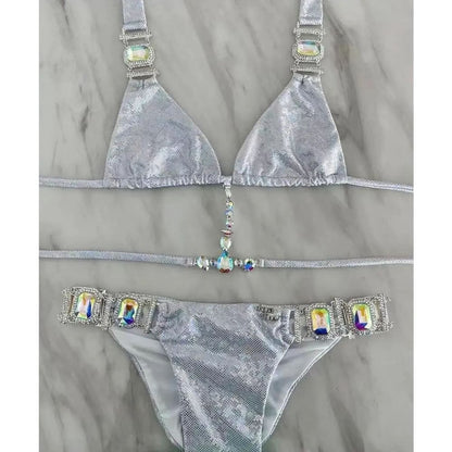 Luxury Sparkling Rhinestone Bikini Set - On sale