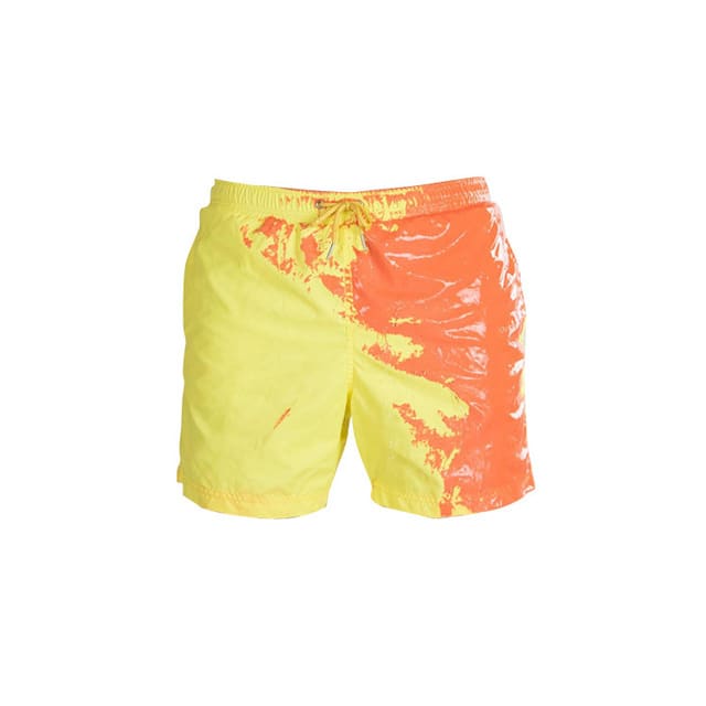 Magical Change Color Beach Shorts Men Swimming Trunks - Yellow / 3XL On sale