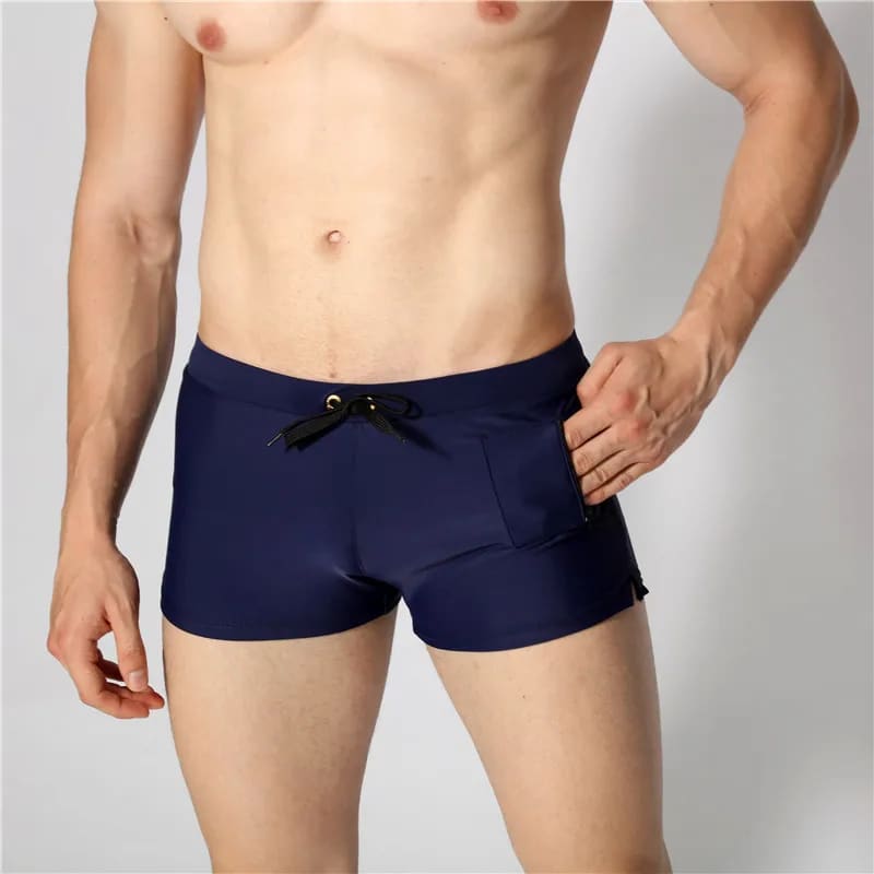 Men’s Breathable Quick‑Dry Swim Trunks – Boxer Brief Style - CDNavy / S On sale
