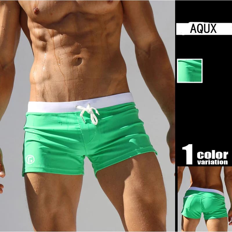 Men’s Low Waist Surfing Trunks – Sexy Swim Shorts with Pockets - On sale