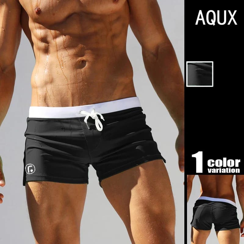 Men’s Low Waist Surfing Trunks – Sexy Swim Shorts with Pockets - On sale