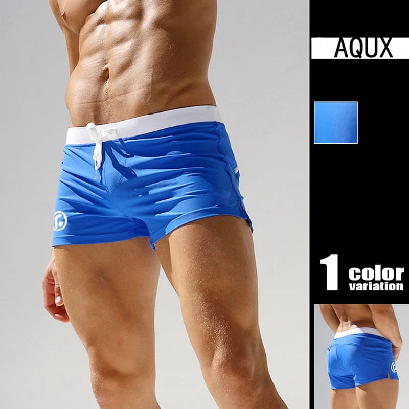 Men’s Low Waist Surfing Trunks – Sexy Swim Shorts with Pockets - On sale