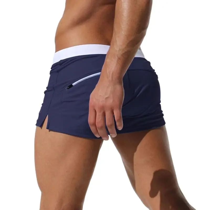 Men’s Low Waist Surfing Trunks – Sexy Swim Shorts with Pockets - On sale