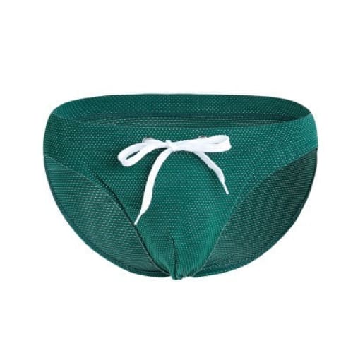 Men’s Low Waist Swim Briefs - Dark green / L On sale