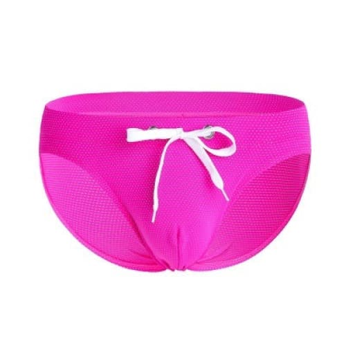 Men’s Low Waist Swim Briefs - Rose Red / L On sale