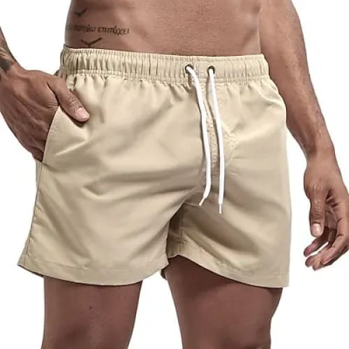 Men’s Quick-Dry Swim Shorts with Pockets | Board - Khaki / XL On sale