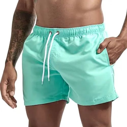 Men’s Quick-Dry Swim Shorts with Pockets | Board - Lake Green / M On sale