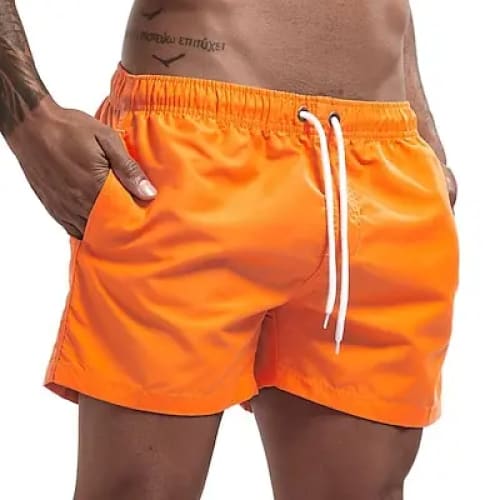 Men’s Quick-Dry Swim Shorts with Pockets | Board - Orange / M On sale