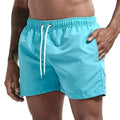 Türkisblaue Badeshorts für Herren mit Kordelzug und elastischem Bund