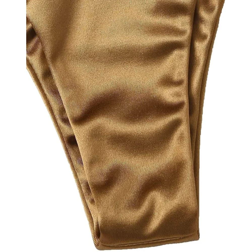 Metallic Satin Halter Bikini – Brazilian High Cut Two-Piece - On sale