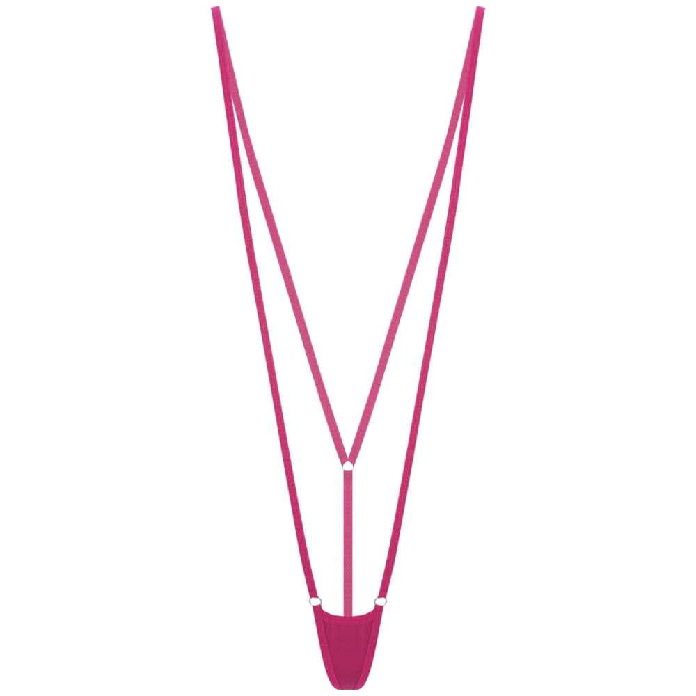 Minimal Coverage Micro Bikini One‑Piece – Adjustable Straps - Hot Pink #1 / One Size