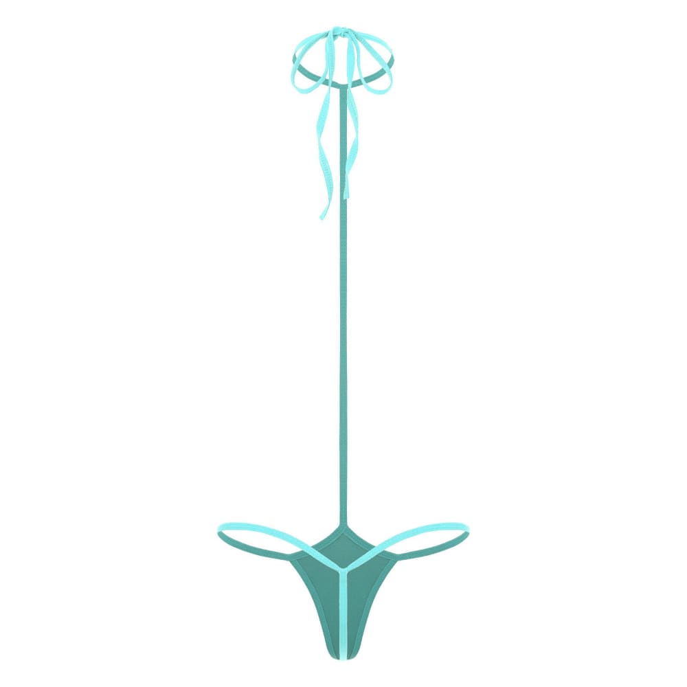 Minimal Coverage Micro Bikini One‑Piece – Adjustable Straps - Light Blue #2 / One Size