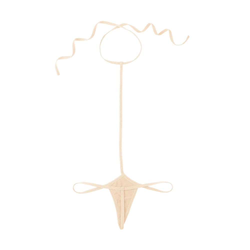 Minimal Coverage Micro Bikini One‑Piece – Adjustable Straps - Nude #2 / One Size On sale