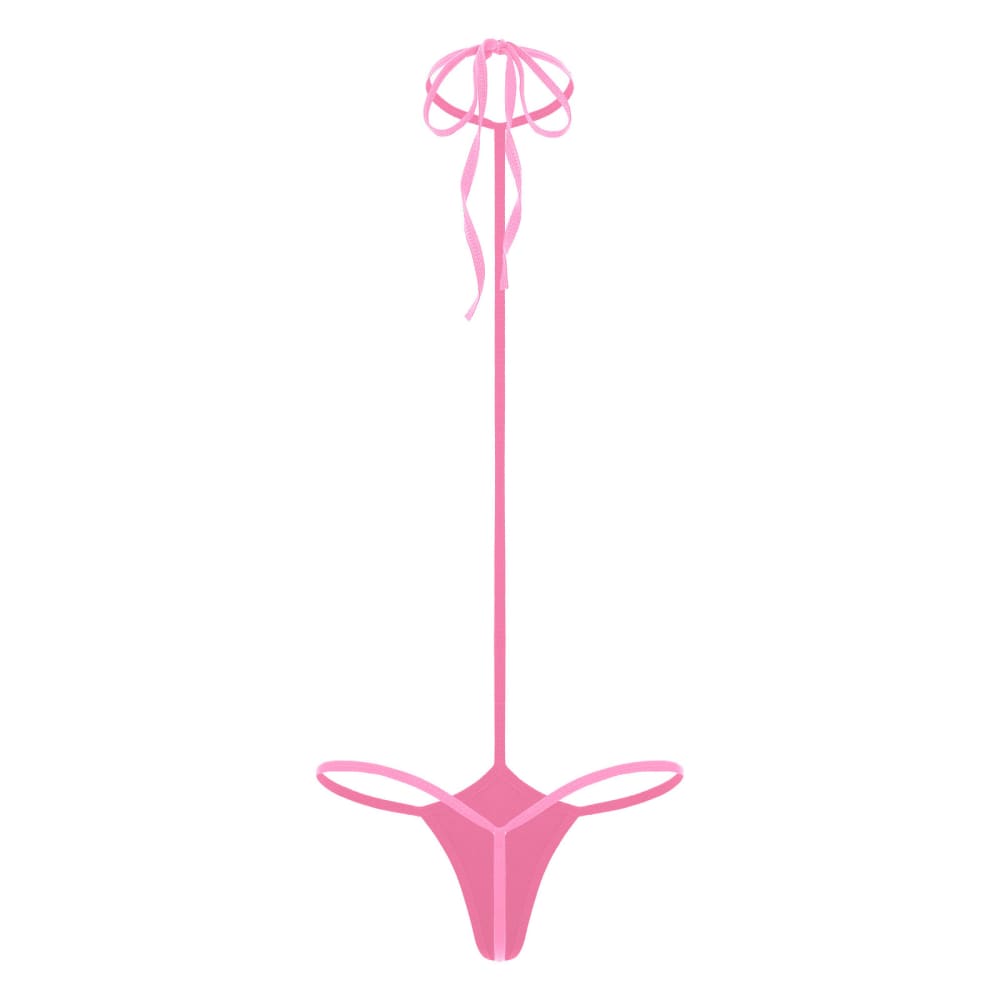 Minimal Coverage Micro Bikini One‑Piece – Adjustable Straps - Pink #2 / One Size On sale