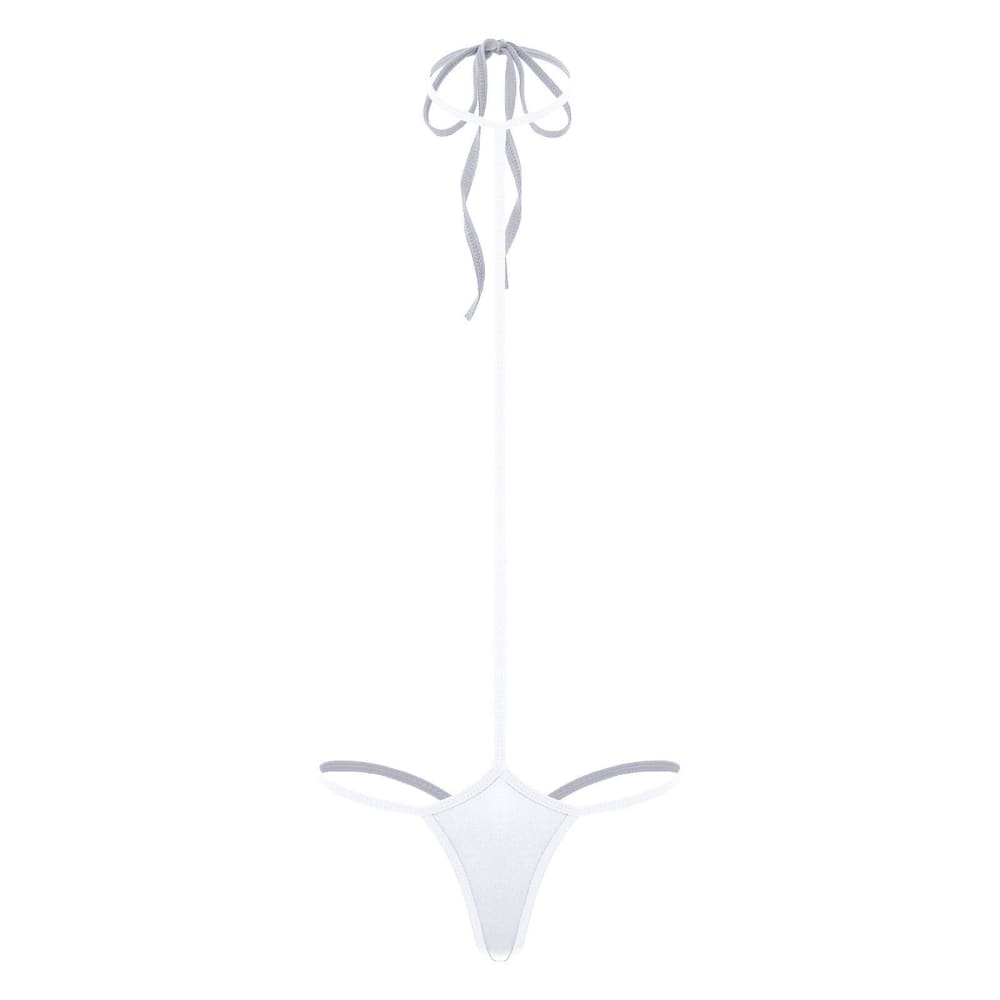 Minimal Coverage Micro Bikini One‑Piece – Adjustable Straps - White #2 / One Size On sale