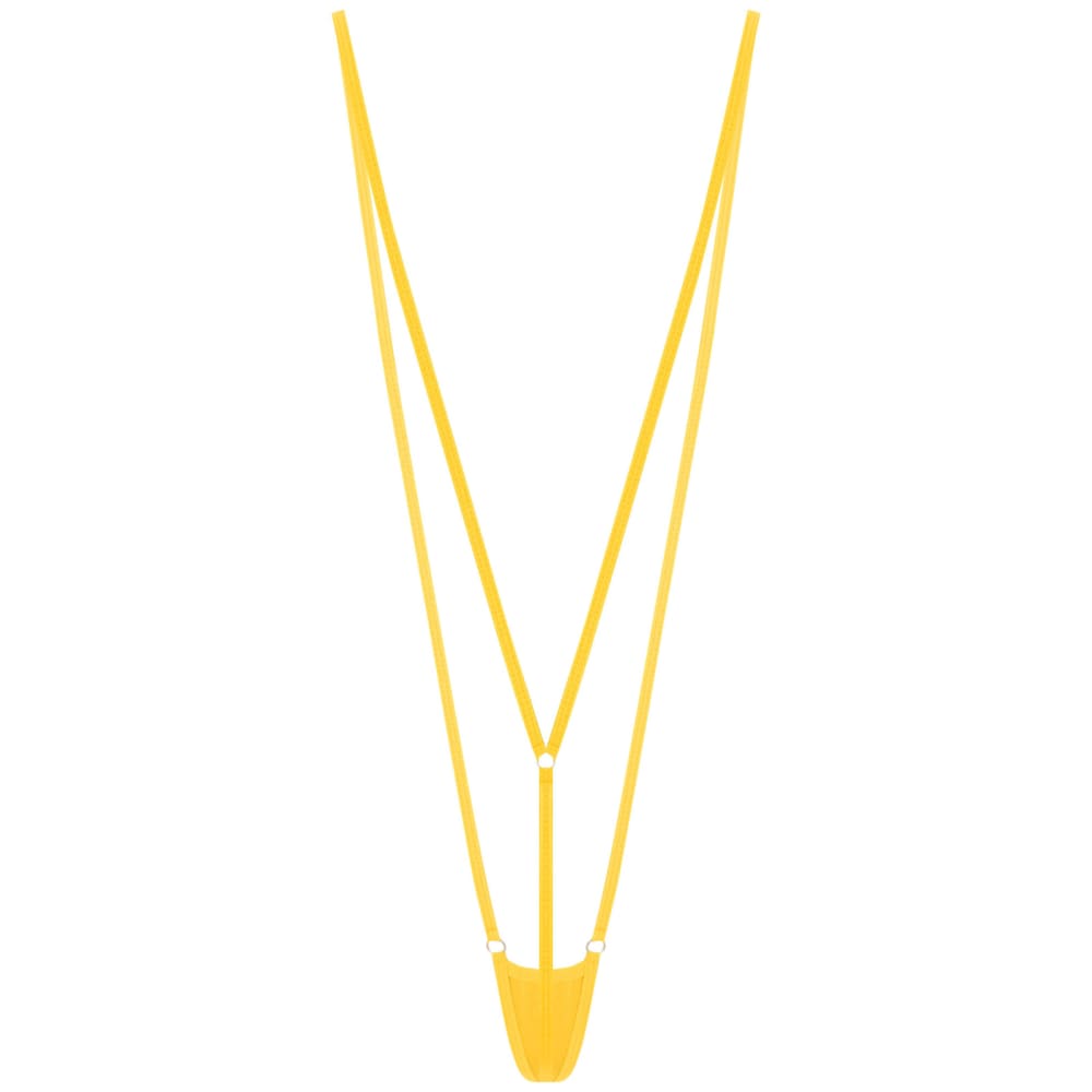 Minimal Coverage Micro Bikini One‑Piece – Adjustable Straps - Yellow #1 / One Size On sale